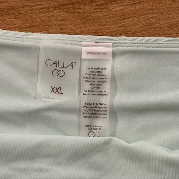 Calia wide banded, high leg swim bottoms in minty aura waves size XXL - Picture 8 of 9